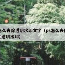 ps怎么去除透明水印文字（ps怎么去除人脸上透明水印）