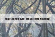 搭建小程序怎么做（搭建小程序怎么赚钱）