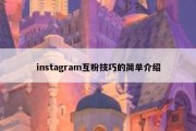 instagram互粉技巧的简单介绍