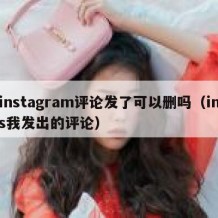 instagram评论发了可以删吗（ins我发出的评论）