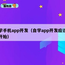 自学手机app开发（自学app开发应该怎么开始）
