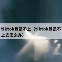 tiktok登录不上（tiktok登录不上去怎么办）