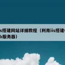 iis搭建网站详细教程（利用iis搭建web服务器）
