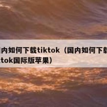 国内如何下载tiktok（国内如何下载tiktok国际版苹果）