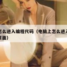 电脑怎么进入编程代码（电脑上怎么进入编程序的页面）