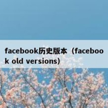 facebook历史版本（facebook old versions）