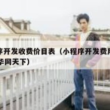 小程序开发收费价目表（小程序开发费用一览表ijs华网天下）