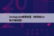 instagram增赞标签（如何给ins帖子加标签）