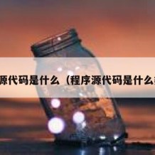 程序源代码是什么（程序源代码是什么类型）