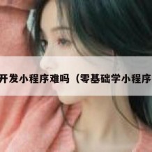 自学开发小程序难吗（零基础学小程序开发）