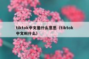 tiktok中文是什么意思（tiktok中文叫什么）