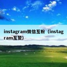 instagram微信互粉（instagram互赞）