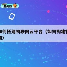 自己如何搭建物联网云平台（如何构建物联网云服务）