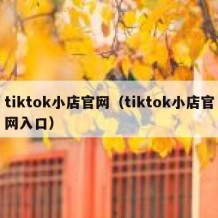 tiktok小店官网（tiktok小店官网入口）