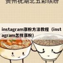 instagram涨粉方法教程（instagram怎样涨粉）