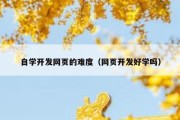 自学开发网页的难度（网页开发好学吗）