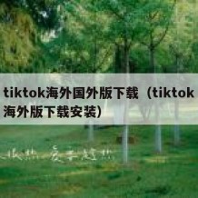 tiktok海外国外版下载（tiktok海外版下载安装）