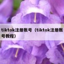 tiktok注册账号（tiktok注册账号教程）