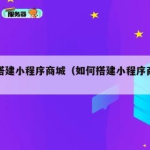 如何搭建小程序商城（如何搭建小程序商城平台）
