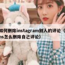 如何删除instagram别人的评论（ins怎么删除自己评论）