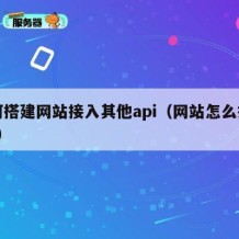 如何搭建网站接入其他api（网站怎么接入api）