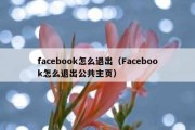 facebook怎么退出（Facebook怎么退出公共主页）