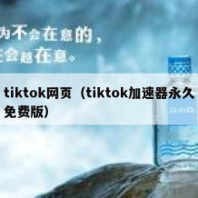 tiktok网页（tiktok加速器永久免费版）