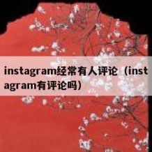 instagram经常有人评论（instagram有评论吗）