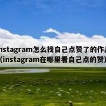 instagram怎么找自己点赞了的作品（instagram在哪里看自己点的赞）