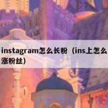 instagram怎么长粉（ins上怎么涨粉丝）