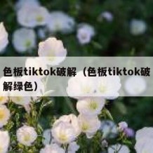 色板tiktok破解（色板tiktok破解绿色）