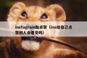 instagram加点赞（ins给自己点赞别人会看见吗）