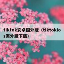 tiktok安卓国外版（tiktokios海外版下载）