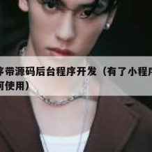 小程序带源码后台程序开发（有了小程序源码该如何使用）