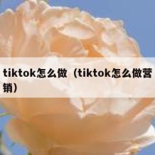 tiktok怎么做（tiktok怎么做营销）