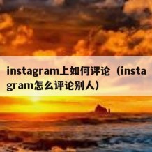 instagram上如何评论（instagram怎么评论别人）