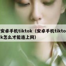 安卓手机tiktok（安卓手机tiktok怎么才能连上网）