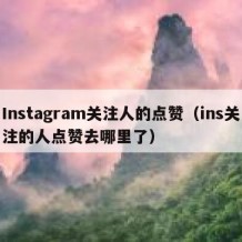 Instagram关注人的点赞（ins关注的人点赞去哪里了）