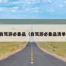 自驾游必备品（自驾游必备品清单）