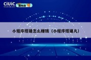 小程序搭建怎么赚钱（小程序搭建凡）