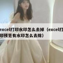 excel打印水印怎么去掉（excel打印预览有水印怎么去除）