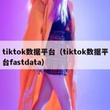 tiktok数据平台（tiktok数据平台fastdata）