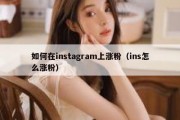 如何在instagram上涨粉（ins怎么涨粉）