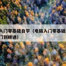 电脑入门零基础自学（电脑入门零基础自学 从入门到精通）