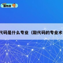 敲代码是什么专业（敲代码的专业术语）