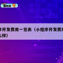 小程序开发费用一览表（小程序开发费用一览表怎么样）