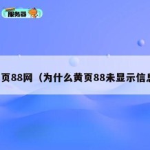 黄页88网（为什么黄页88未显示信息）