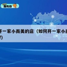 如何开一家小而美的店（如何开一家小而美的店pdf）