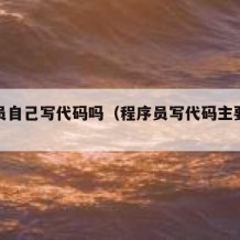 程序员自己写代码吗（程序员写代码主要是做什么）