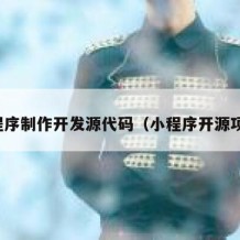 小程序制作开发源代码（小程序开源项目）